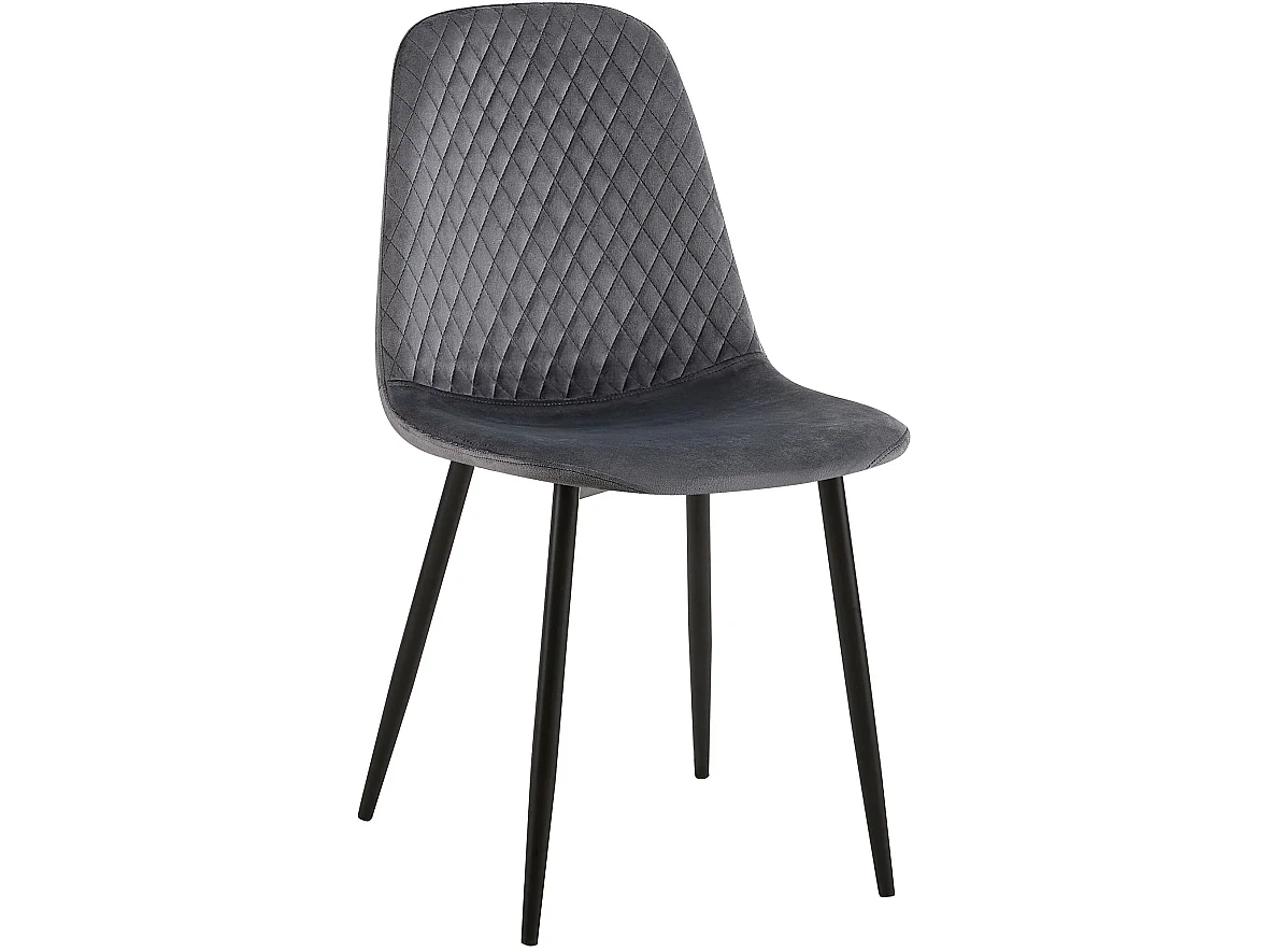 chaise salle à manger - Velours - Gris foncé - Giverny