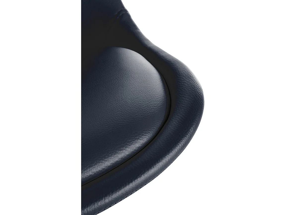 Lot de 4  chaise salle à manger - Similicuir & Nature (rond) - Noir - Sofia