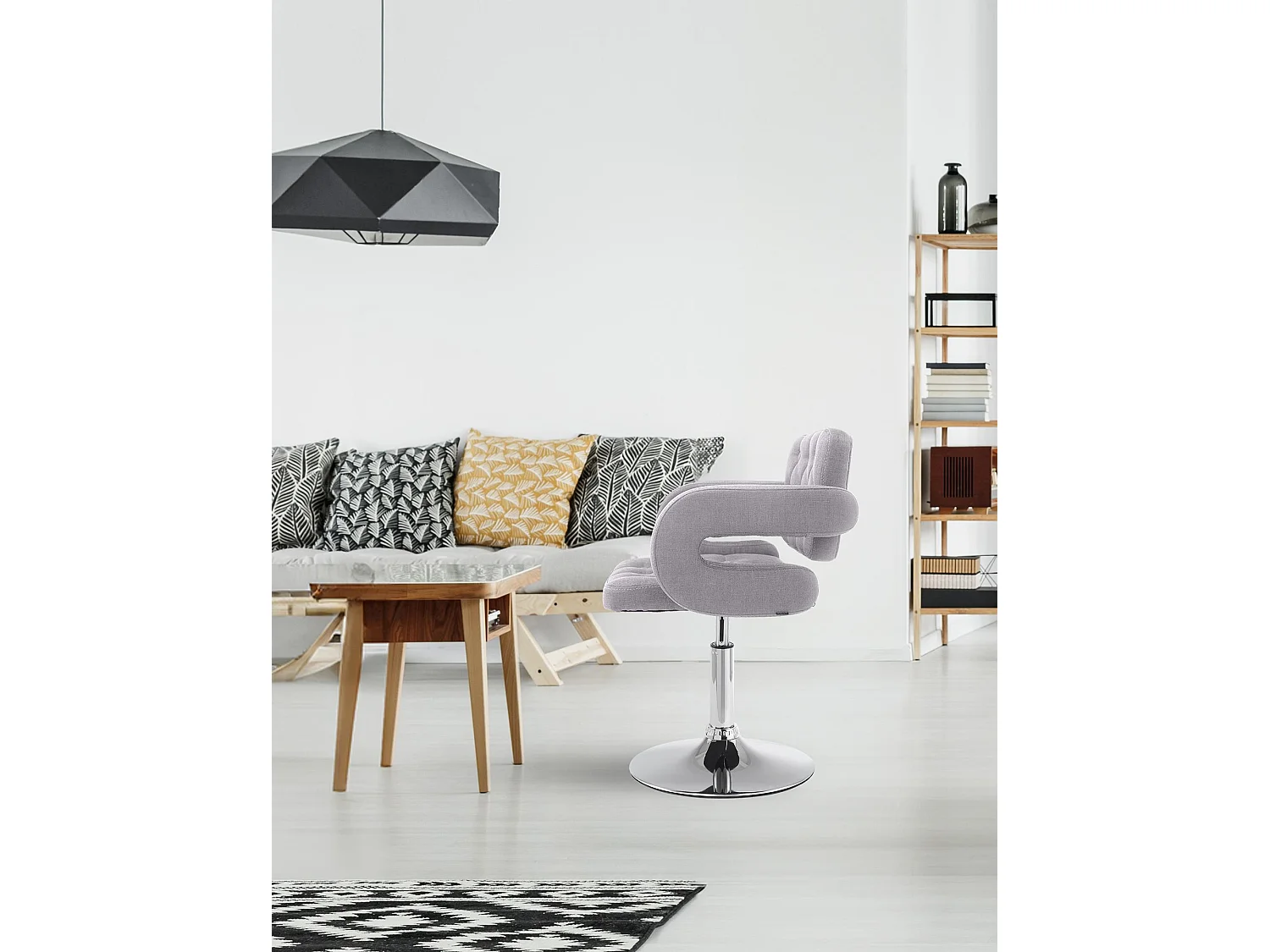 Fauteuil Lounge Dublin tissu - Gris76.00