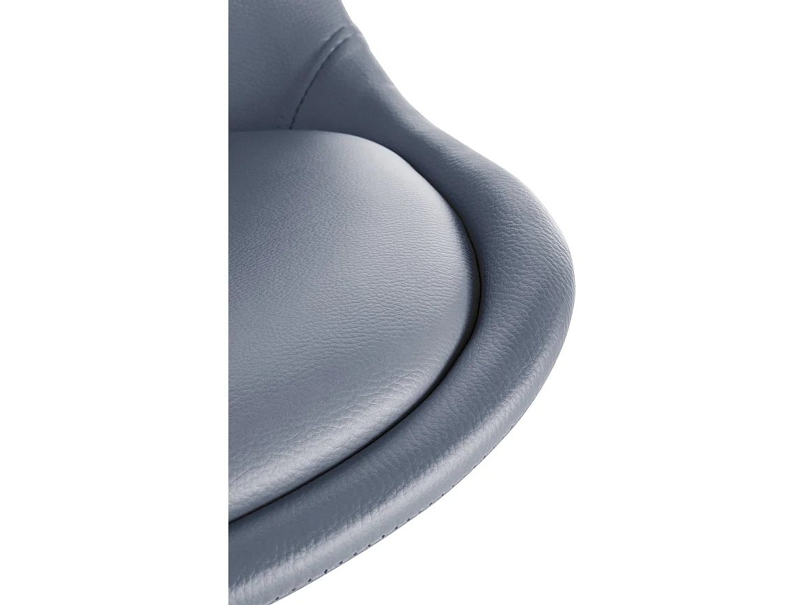 Lot de 4  chaise salle à manger - Similicuir & Nature (rond) - Gris - Sofia