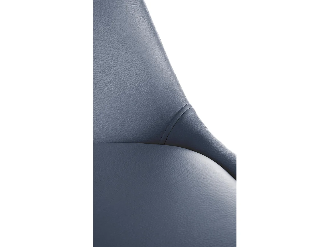 Lot de 4  chaise salle à manger - Similicuir & Nature (carré) - Gris - Sofia