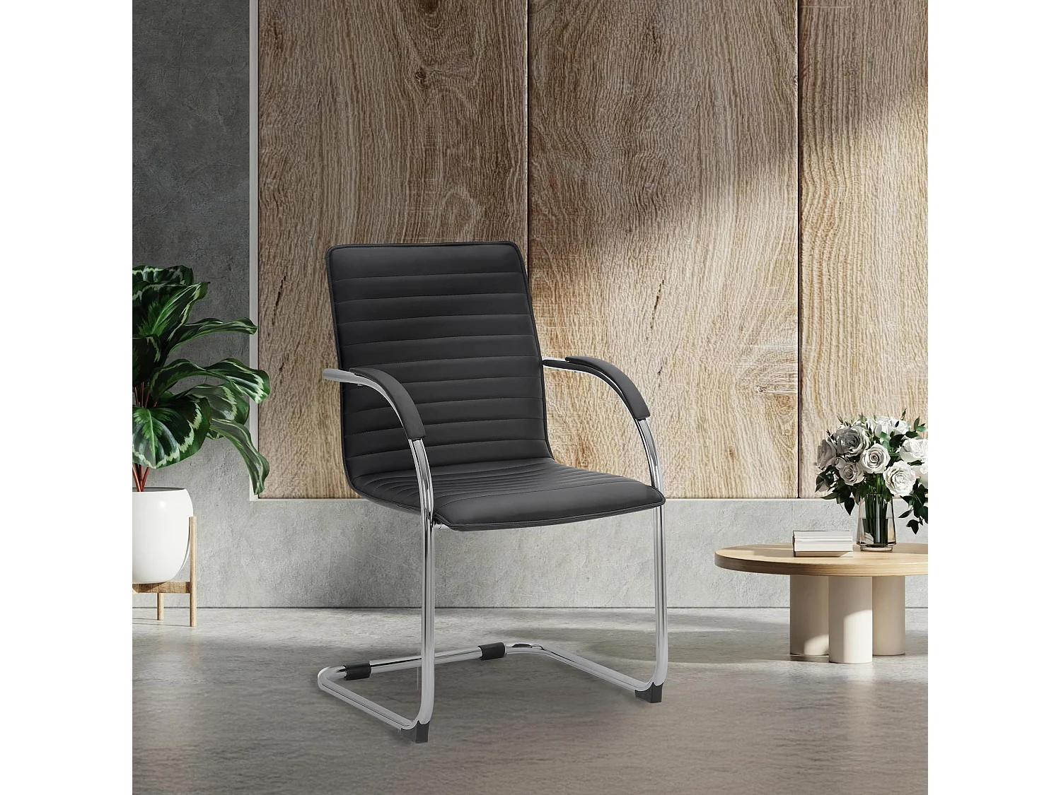 chaises oscillantes - Similicuir - Noir - Tira