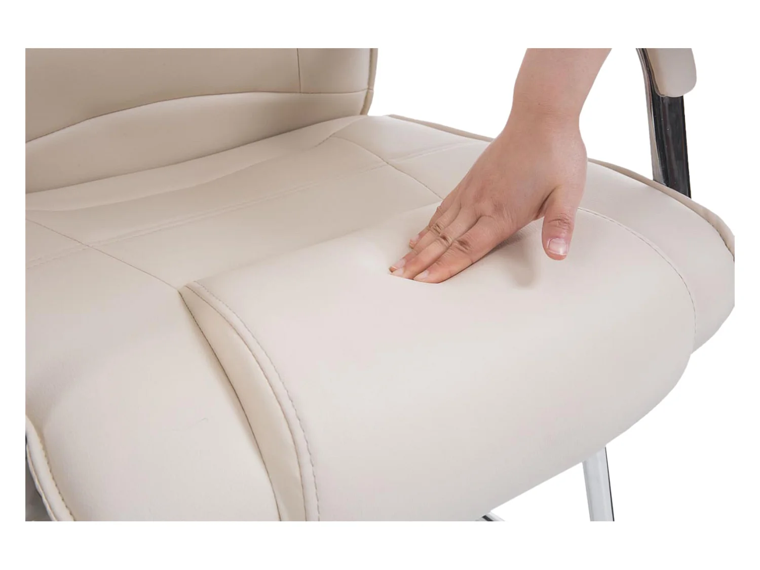 Lot de 2  chaises oscillantes - Similicuir & Nature - Crème - Attila