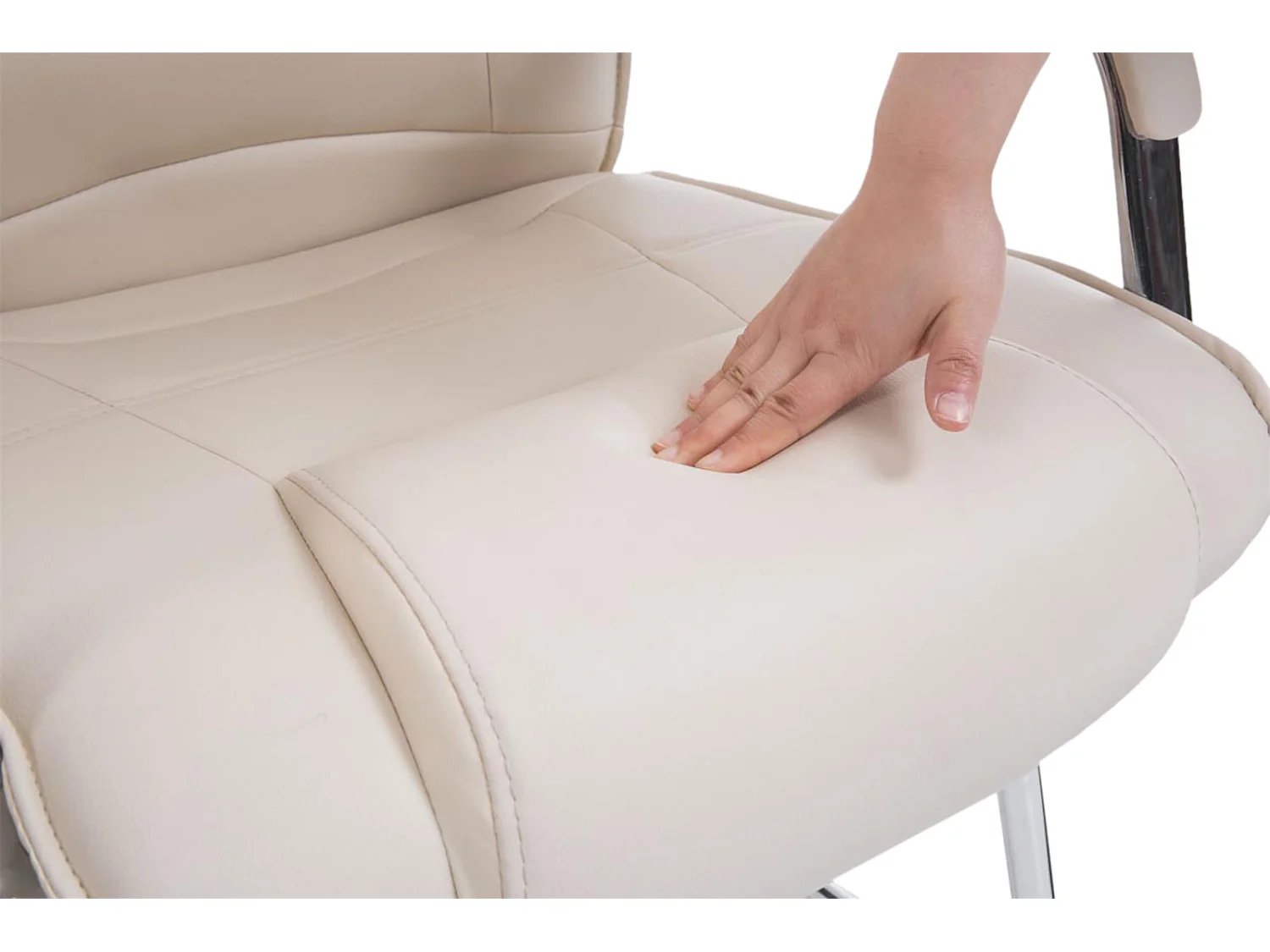 Lot de 2  chaises oscillantes - Similicuir & Nature - Crème - Attila