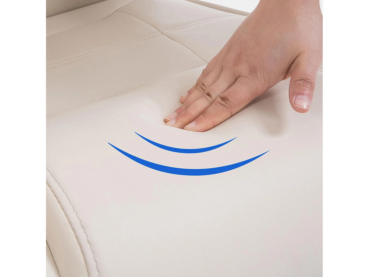 chaises oscillantes - Similicuir & Acier inoxydable - Crème - Attila