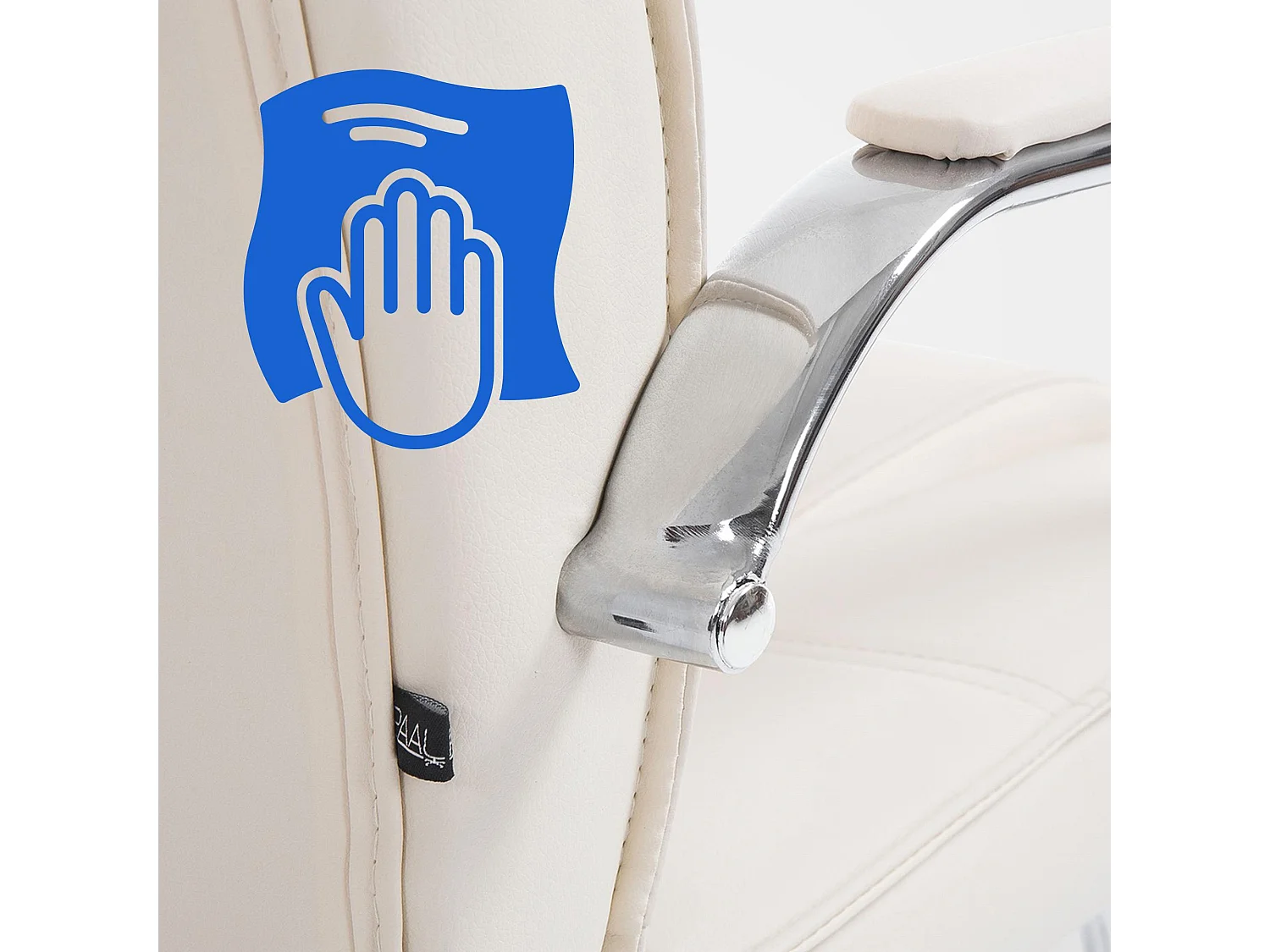 chaises oscillantes - Similicuir & Acier inoxydable - Crème - Attila