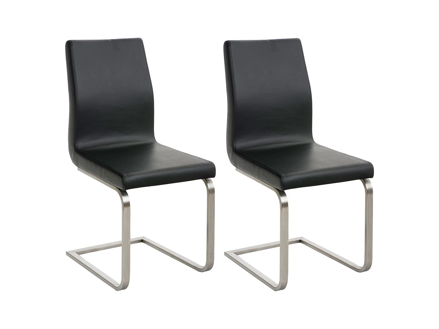 Lot de 2  chaises oscillantes - Similicuir - Noir - Belfort