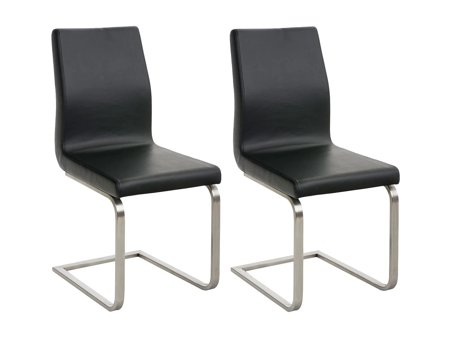 Lot de 2  chaises oscillantes - Similicuir & Nature - Noir - Belfort