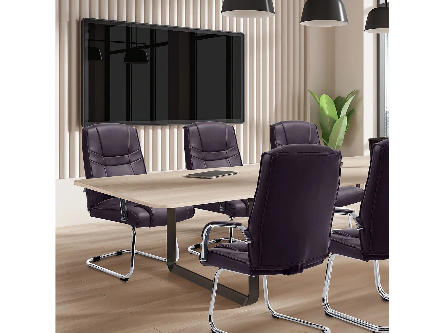 chaises oscillantes - Similicuir & Acier inoxydable - Marron - Attila