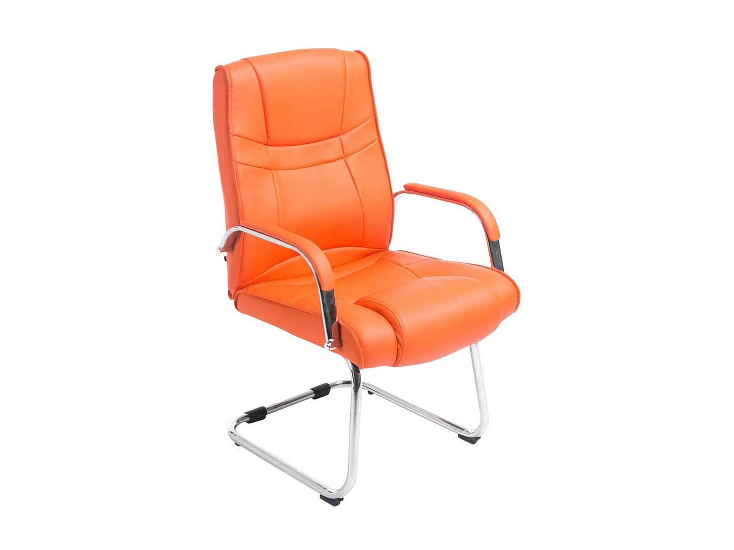Lot de 2  chaises oscillantes - Similicuir & Nature - Orange - Attila