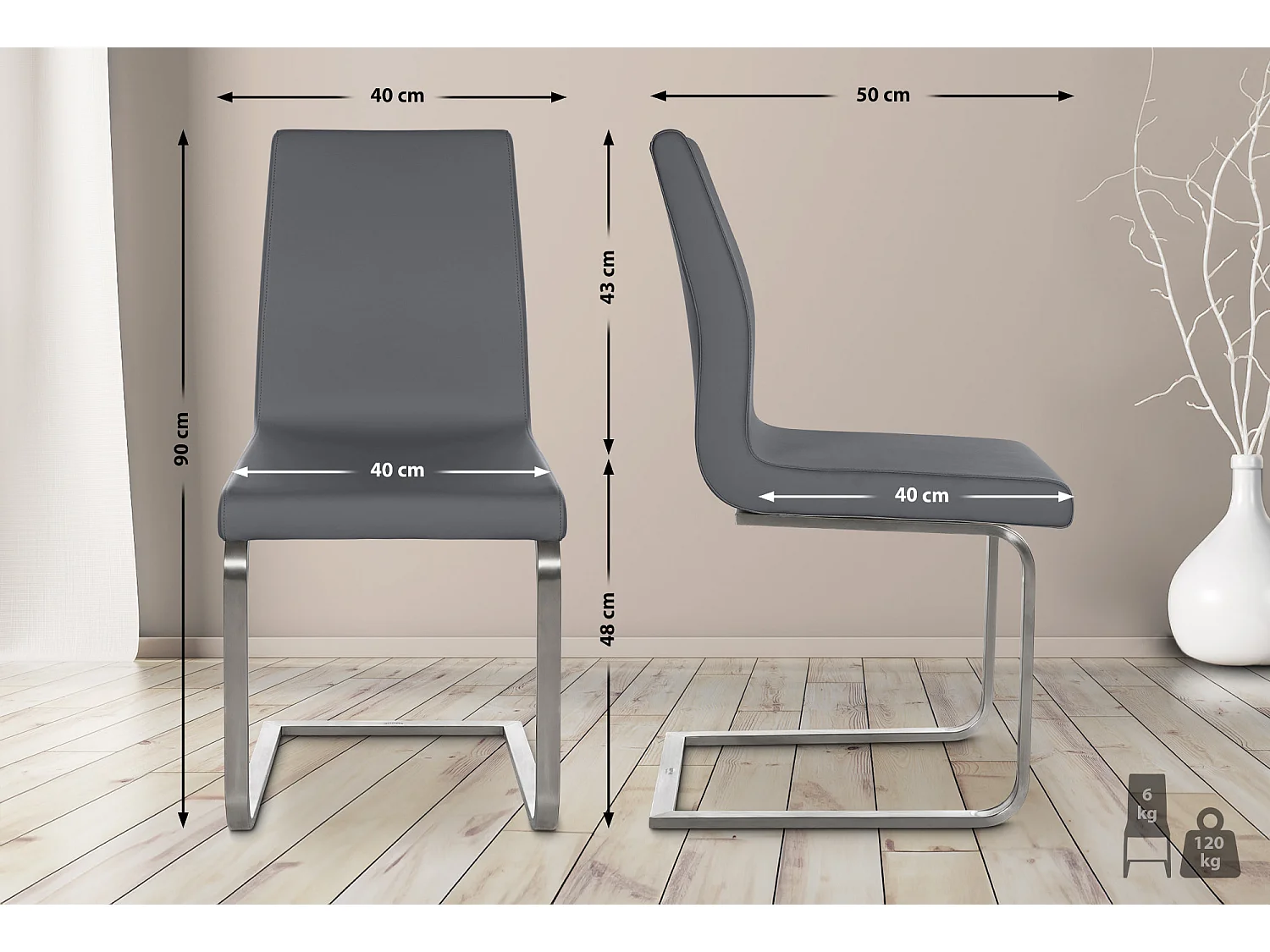 schommelstoelen - Kunstleer - grijs - Belfort