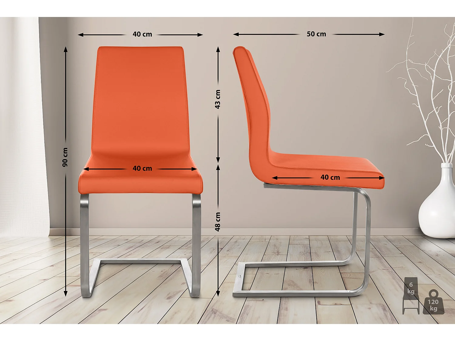 chaises oscillantes - Similicuir - Orange - Belfort
