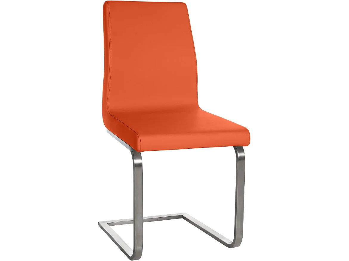 Freischwinger Stuhl - Kunstleder - orange - Belfort