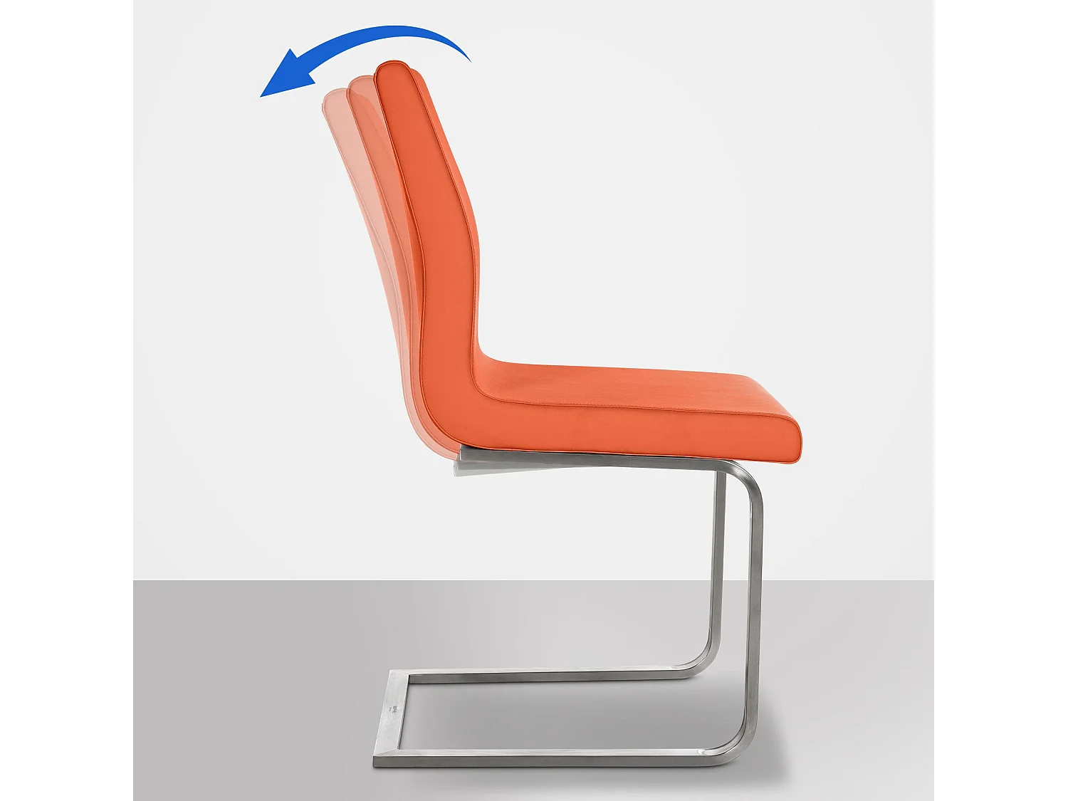 Freischwinger Stuhl - Kunstleder - orange - Belfort