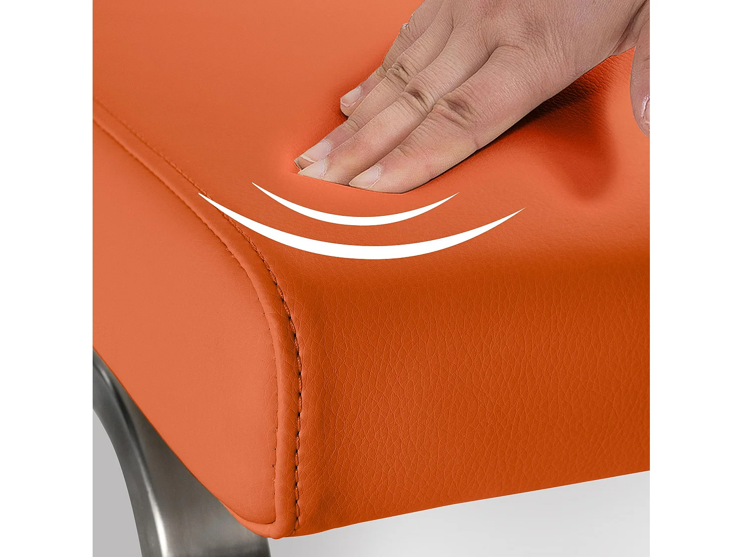 Freischwinger Stuhl - Kunstleder - orange - Belfort