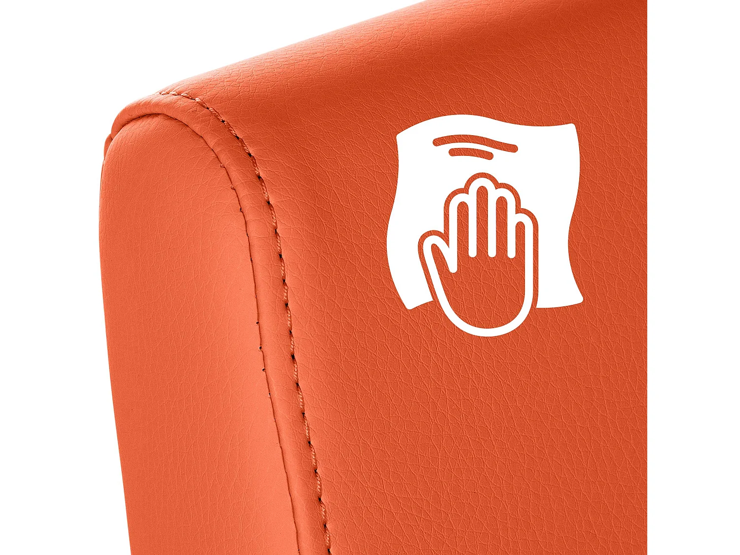 Freischwinger Stuhl - Kunstleder - orange - Belfort