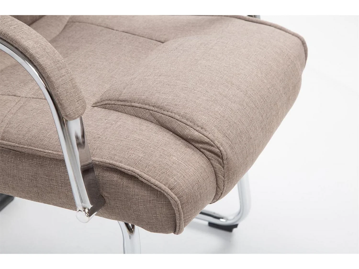 Freischwinger Stuhl - Stoff & natura - taupe - Attila