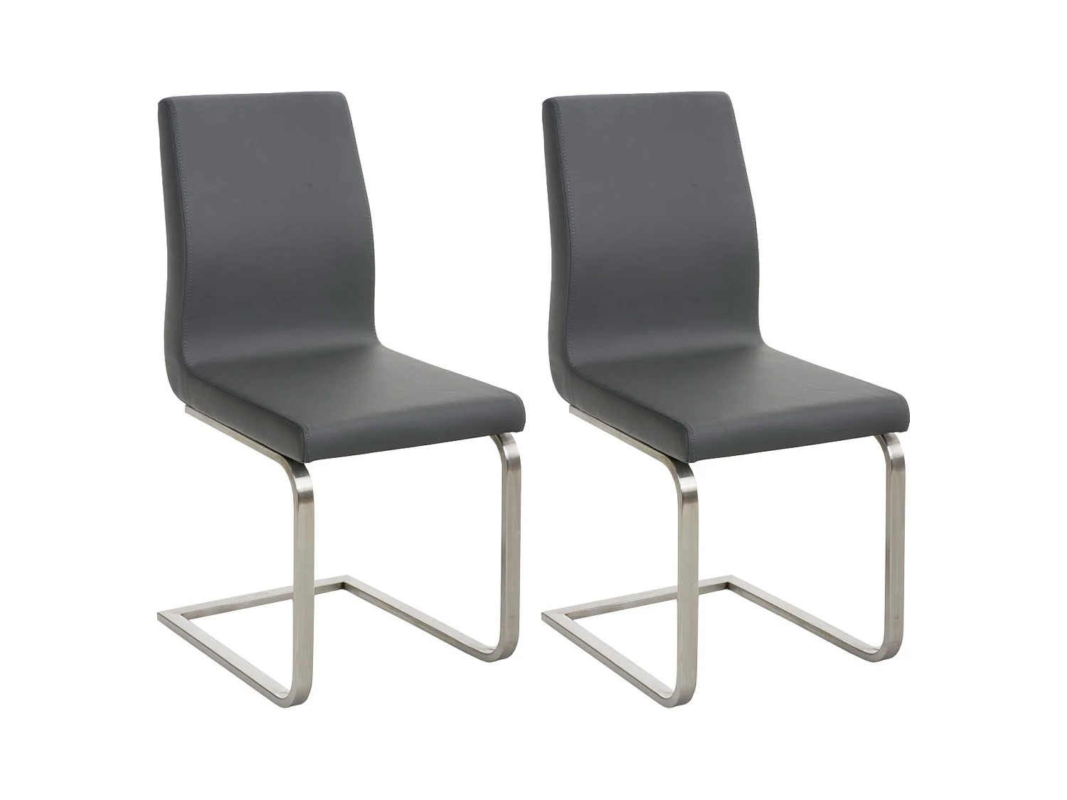 Lot de 2  chaises oscillantes - Similicuir - Gris - Belfort
