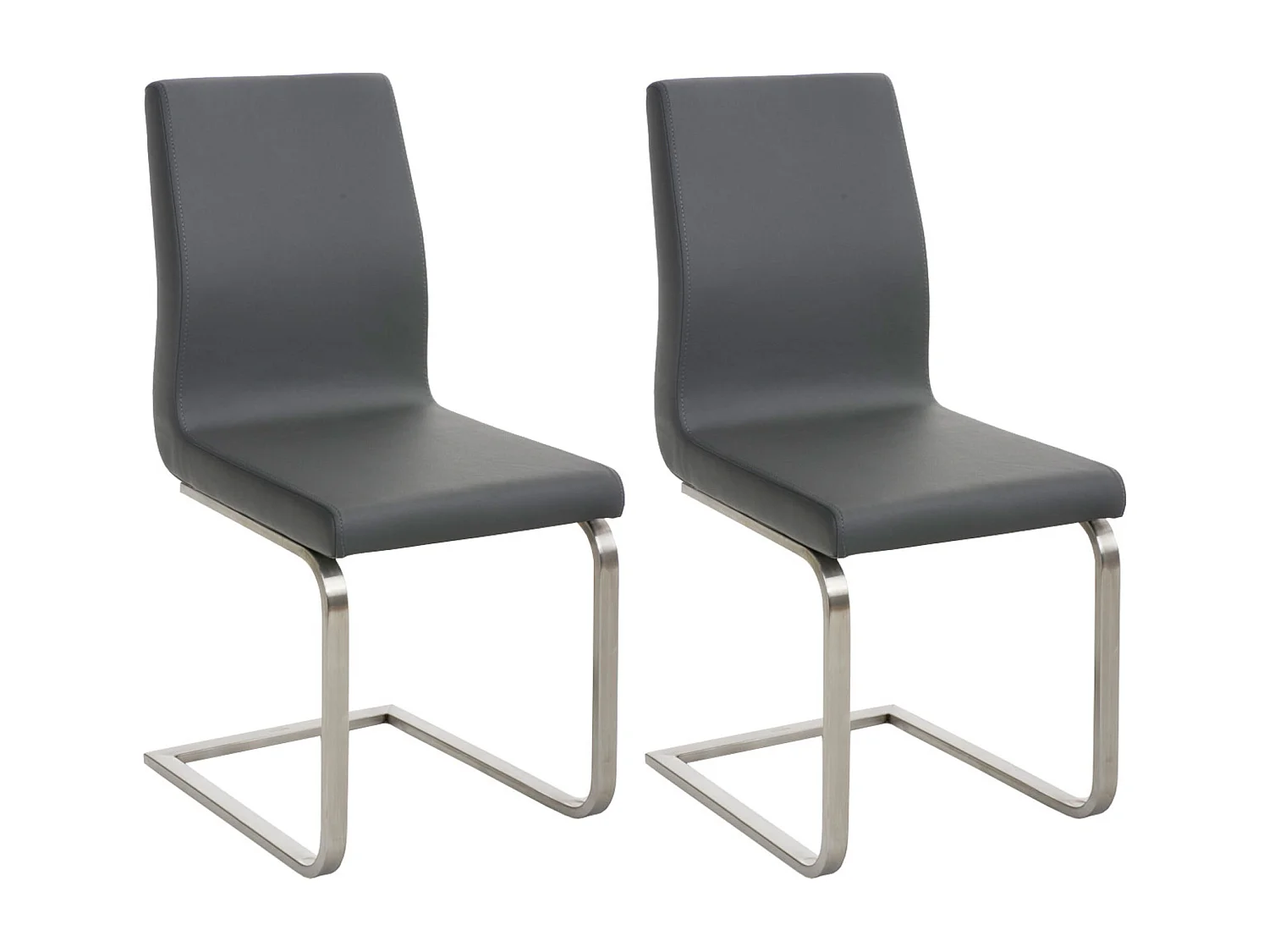 Lot de 2  chaises oscillantes - Similicuir - Gris - Belfort