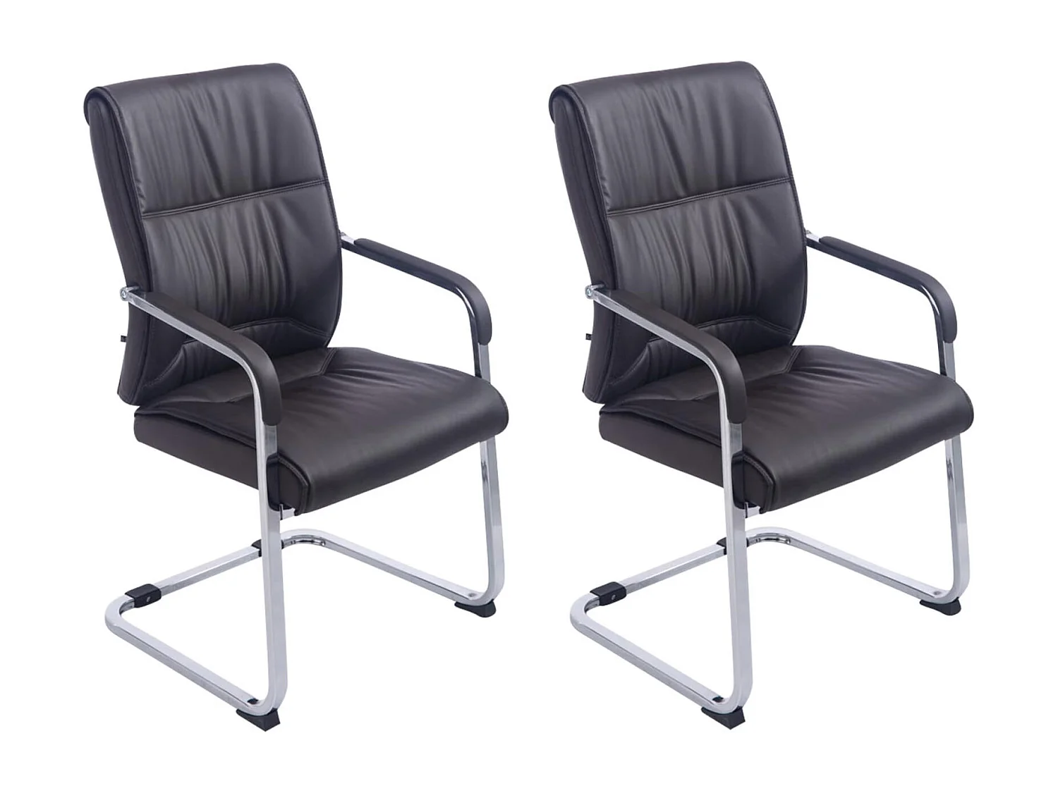 Lot de 2  chaises oscillantes - Similicuir & Nature - Marron - Anubis