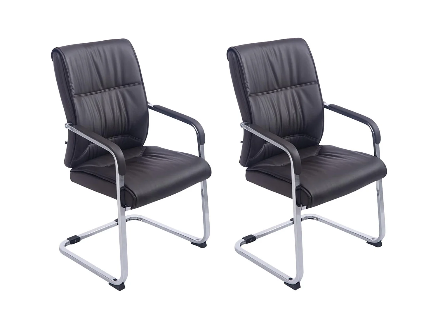 Set van 2  schommelstoelen - Kunstleer & natura - bruin - Anubis