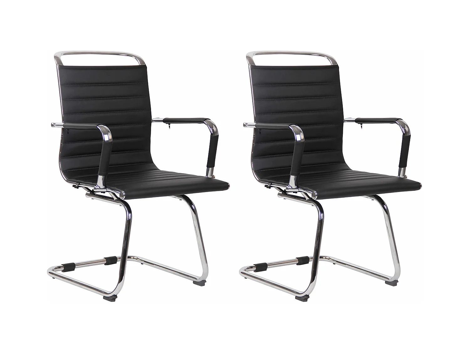 Lot de 2  chaises oscillantes - Similicuir - Noir - Balve