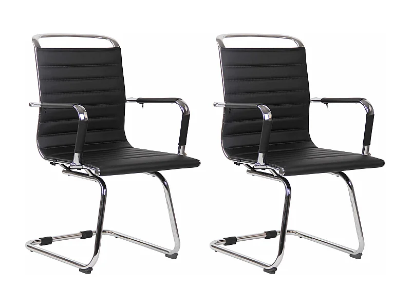 Lot de 2  chaises oscillantes - Similicuir - Noir - Balve