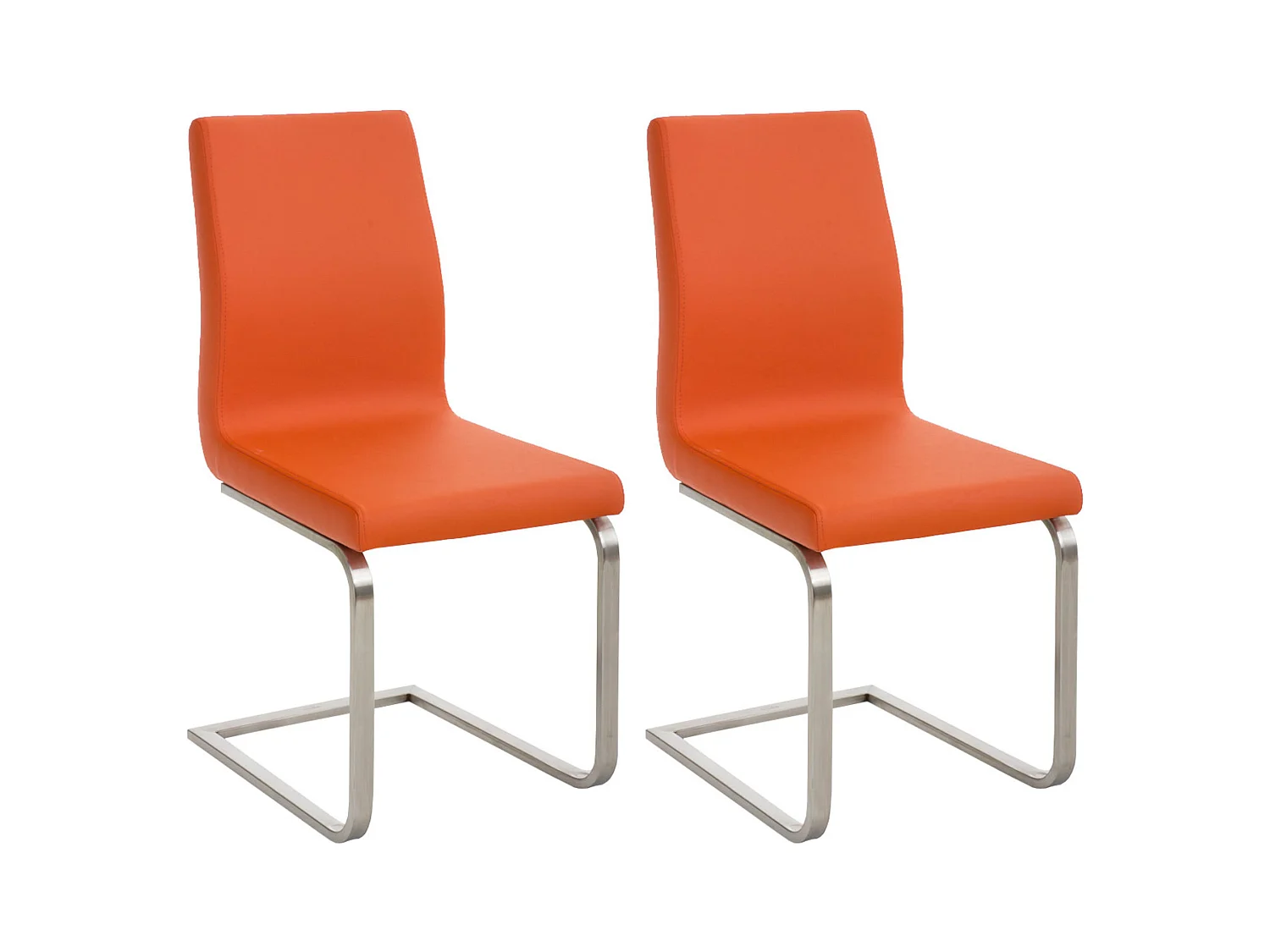 Lot de 2  chaises oscillantes - Similicuir - Orange - Belfort