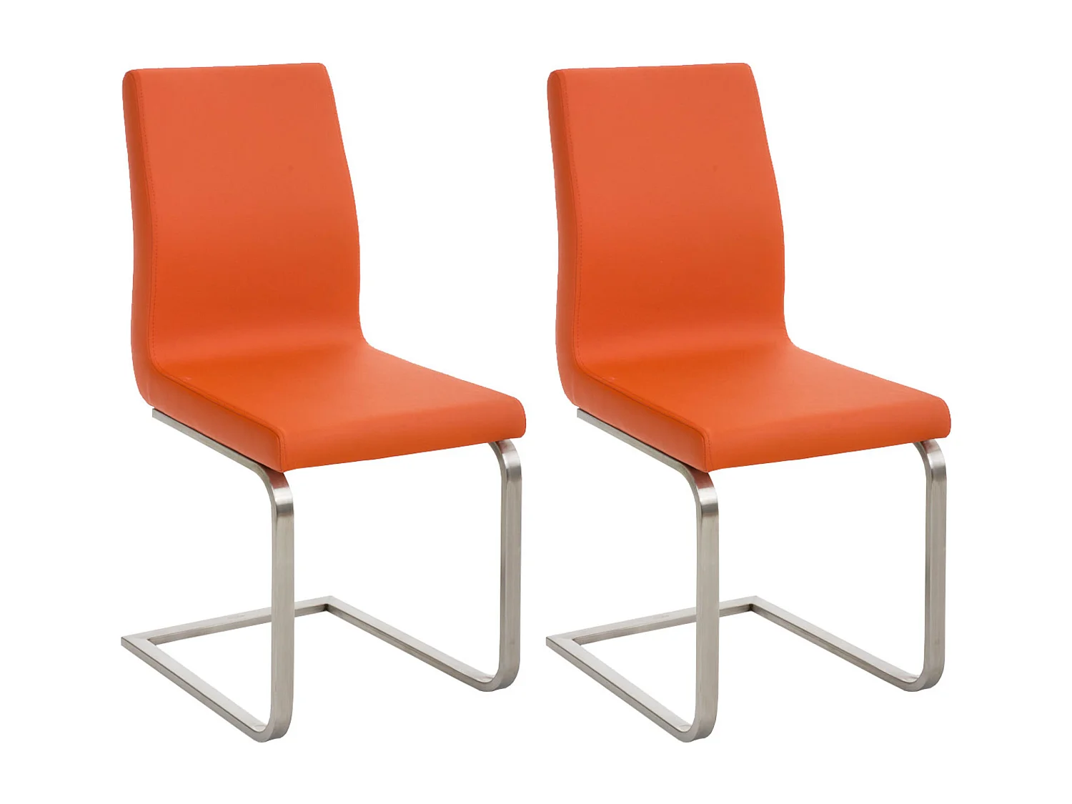 Lot de 2  chaises oscillantes - Similicuir & Noir - Orange - Belfort