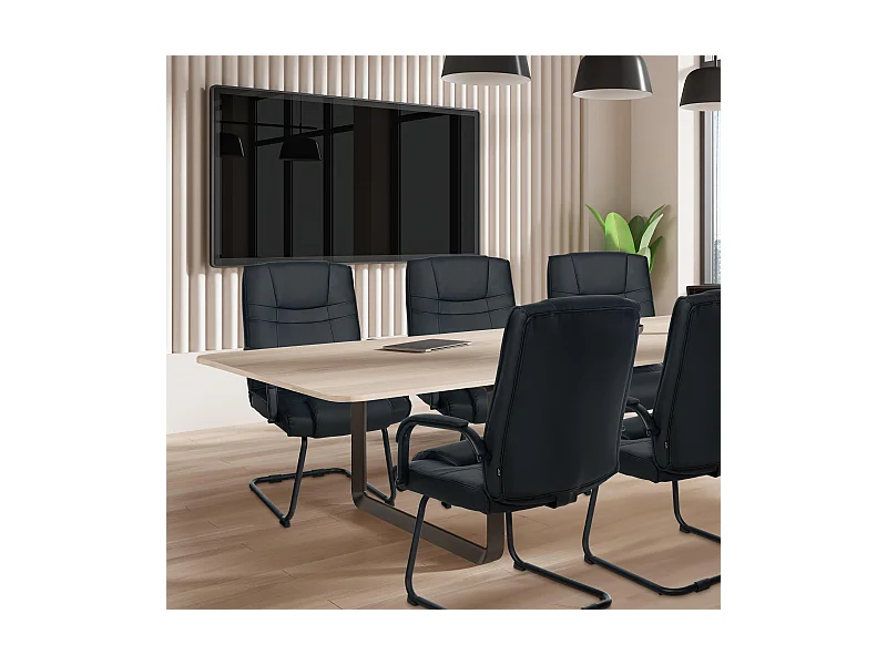 Lot de 2  chaises oscillantes - Similicuir - Noir / Noir - Attila