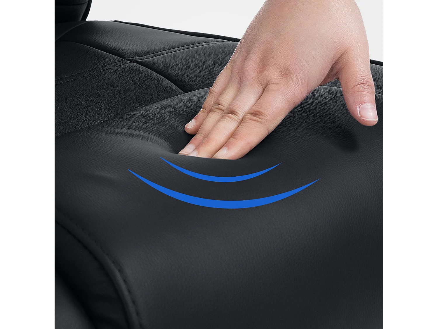 Lot de 2  chaises oscillantes - Similicuir - Noir / Noir - Attila