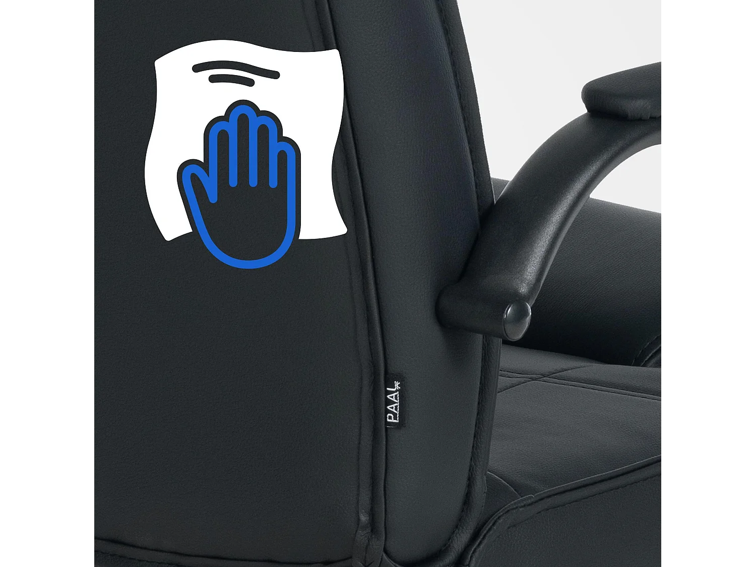 Lot de 2  chaises oscillantes - Similicuir - Noir / Noir - Attila