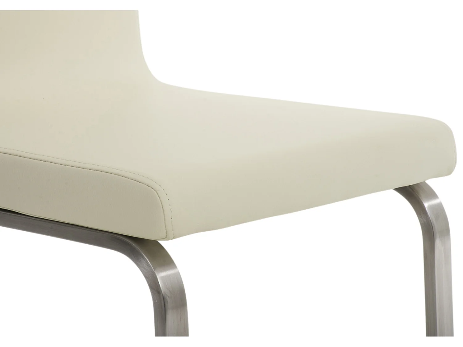 Lot de 2  chaises oscillantes - Similicuir & Noir - Crème - Belfort