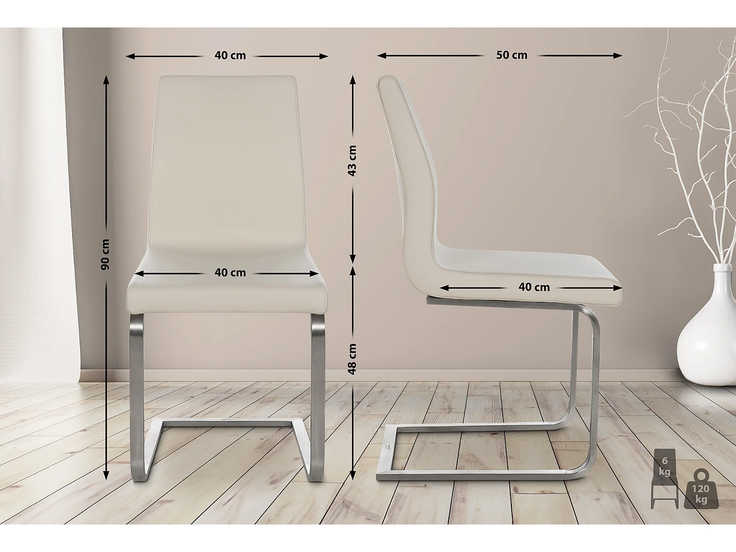 schommelstoelen - Kunstleer - creme - Belfort