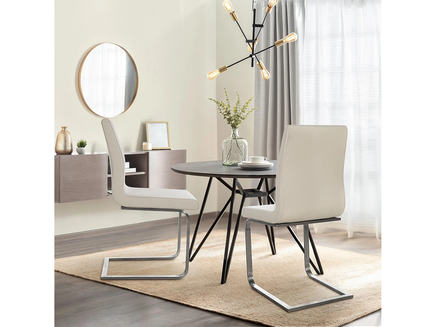 chaises oscillantes - Similicuir - Crème - Belfort