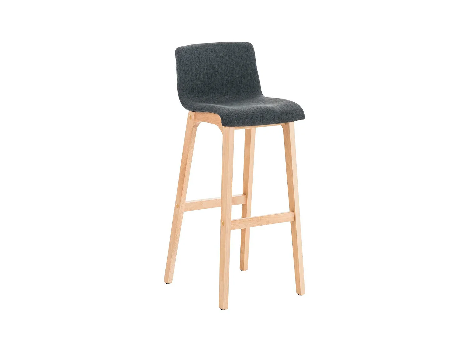 Tabouret de bar - Tissu & Bois - Gris foncé - Hover