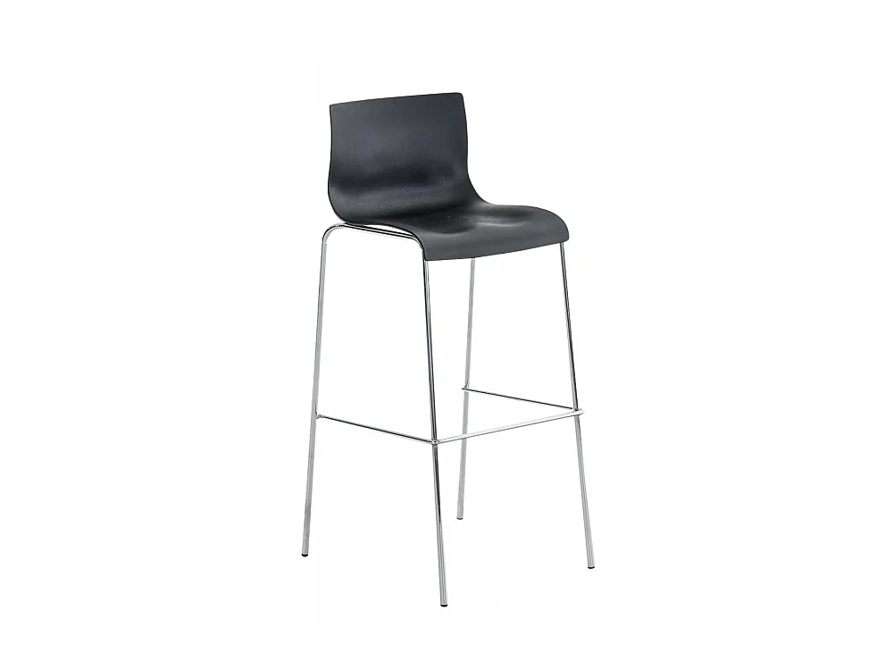Tabouret de bar - Plastique & Chrome - Noir - Hoover