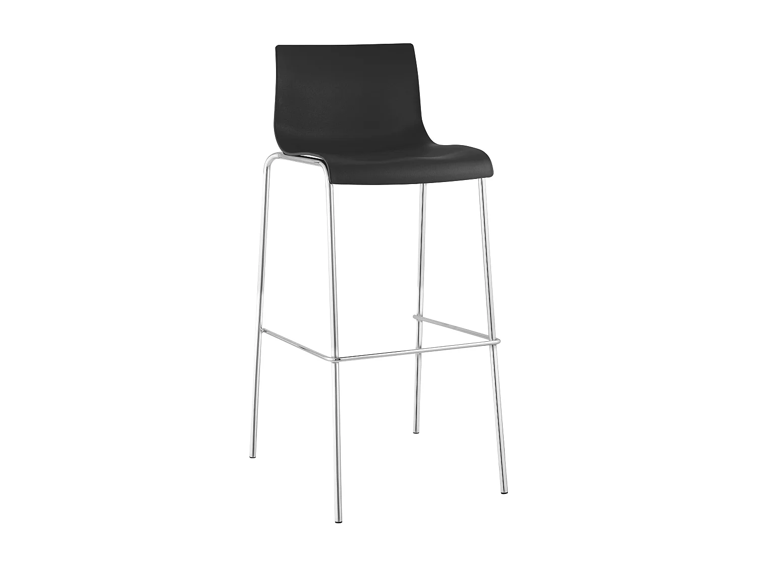 Tabouret de bar - Plastique & Chrome - Noir - Hoover