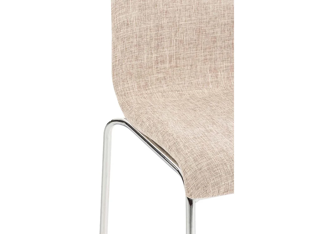Tabouret de bar - Tissu & Chrome - Crème - Hoover