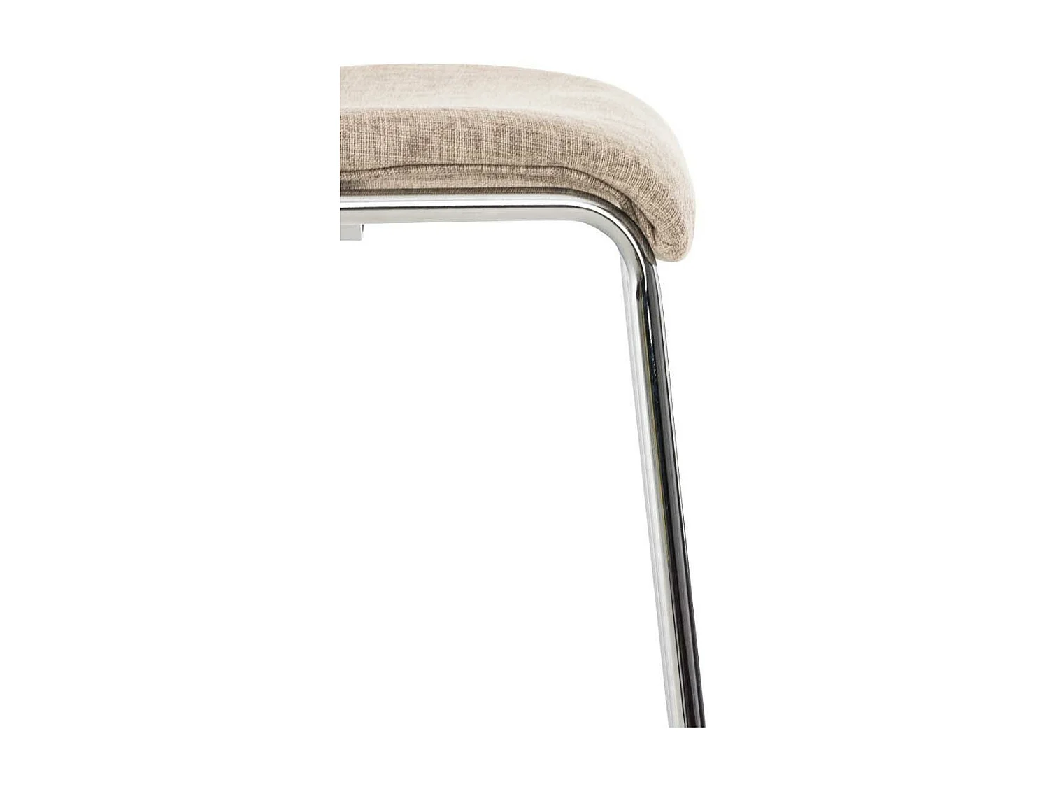 Tabouret de bar - Tissu & Chrome - Crème - Hoover