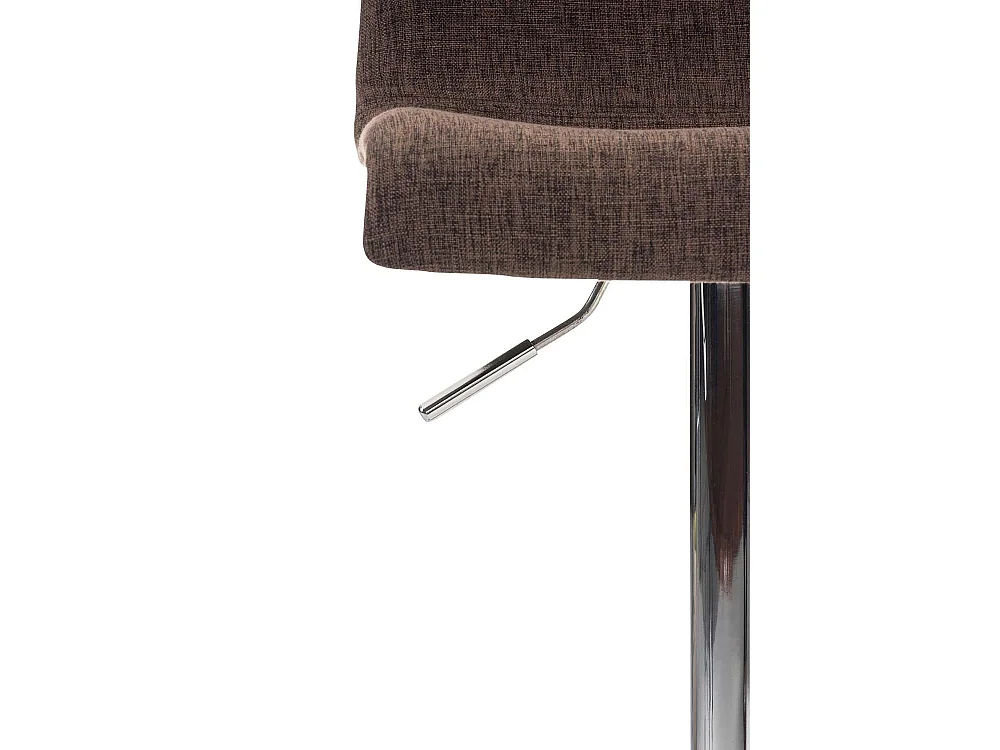 Lot de 2  Tabouret de bar - Tissu & Métal chromé - Marron - Hover