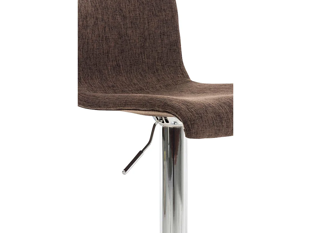 Lot de 2  Tabouret de bar - Tissu & Métal chromé - Marron - Hover