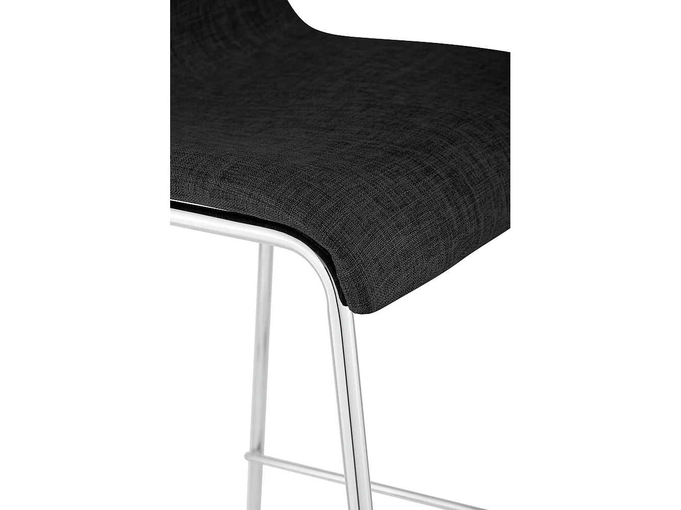 Lot de 2  Tabouret de bar - Tissu & Chrome - Gris foncé - Hover