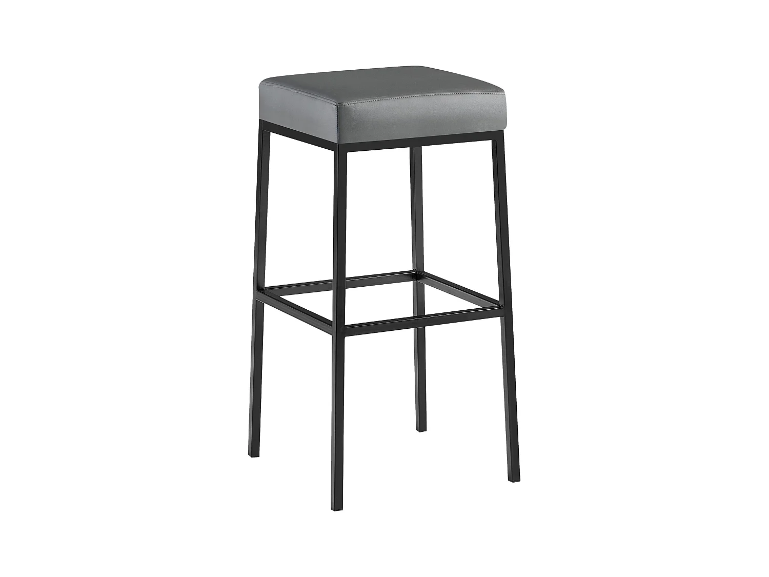 Tabouret de bar - Similicuir & Noir - Gris - Montreal 80