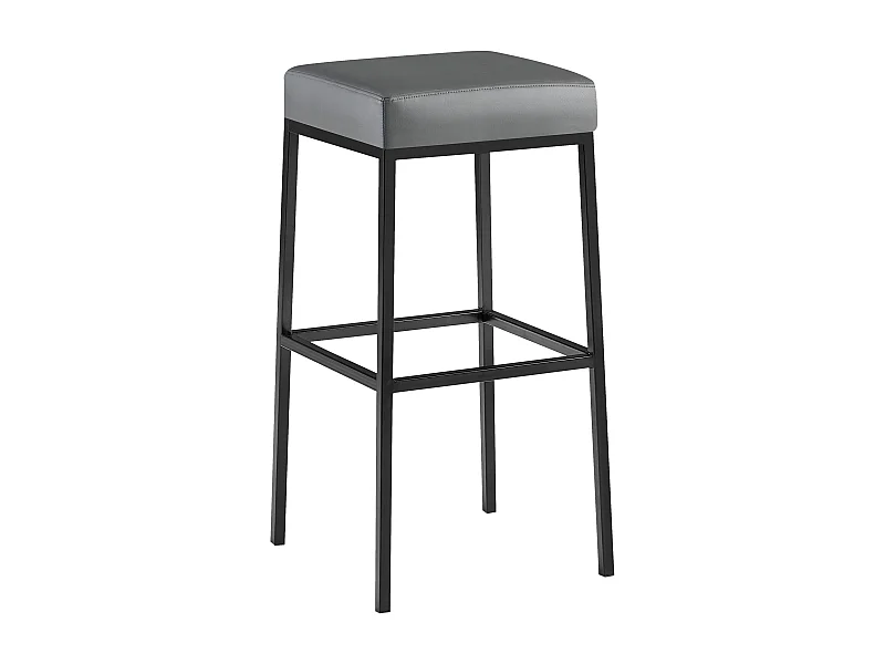 Tabouret de bar - Similicuir & Noir - Gris - Montreal 80