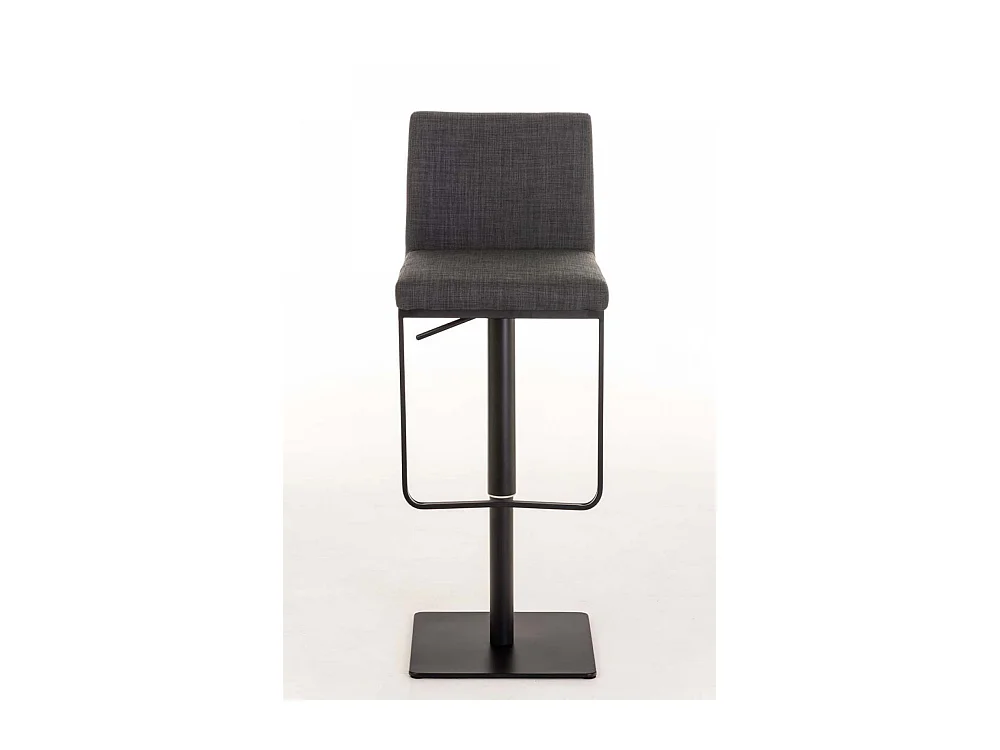 Lot de 2  Tabouret de bar - Tissu & Noir - Gris foncé - Panama