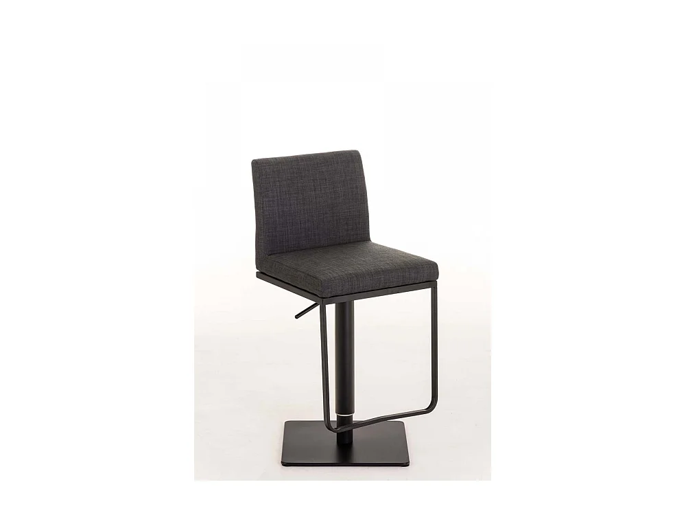 Lot de 2  Tabouret de bar - Tissu & Noir - Gris foncé - Panama