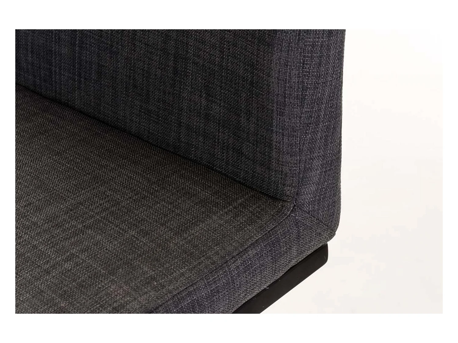 Lot de 2  Tabouret de bar - Tissu & Noir - Gris foncé - Panama
