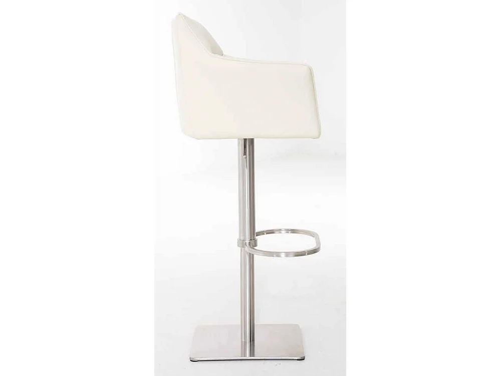 Lot de 2  Tabouret de bar - Similicuir & Acier inoxydable - Crème - Damaso