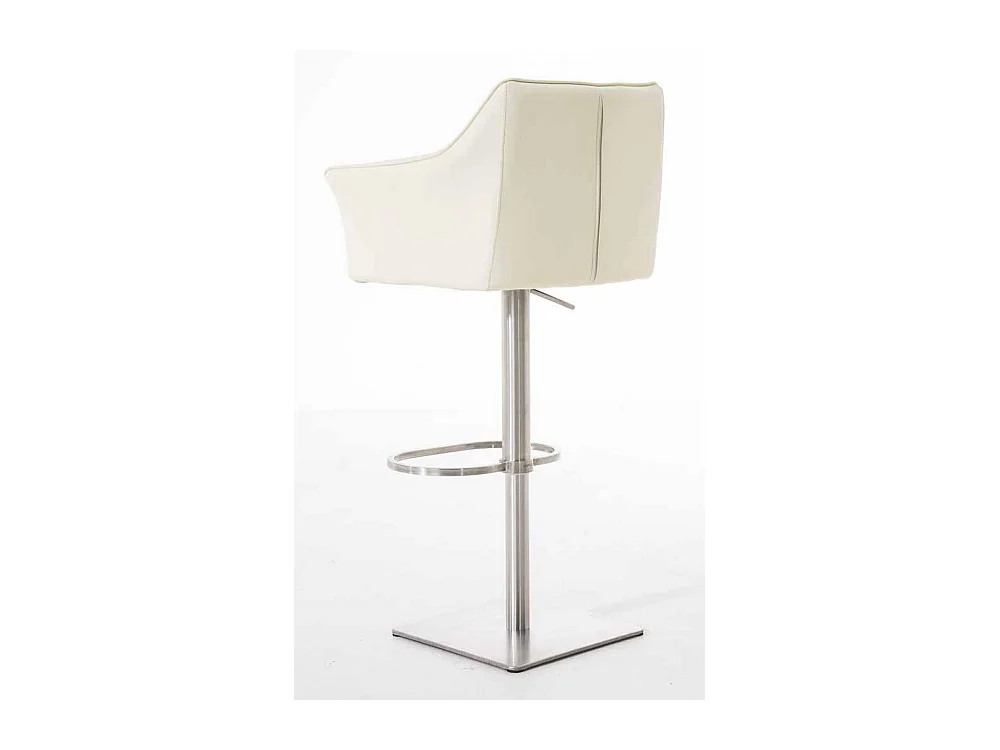 Lot de 2  Tabouret de bar - Similicuir & Acier inoxydable - Crème - Damaso